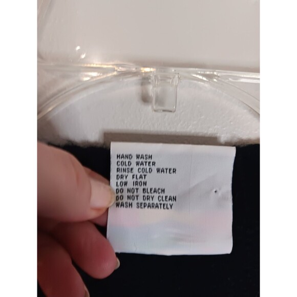 Vintage C.S.L. Cardigan Sweater Women's Sz Large Stripe Nautical Black / White - Picture 3 of 5